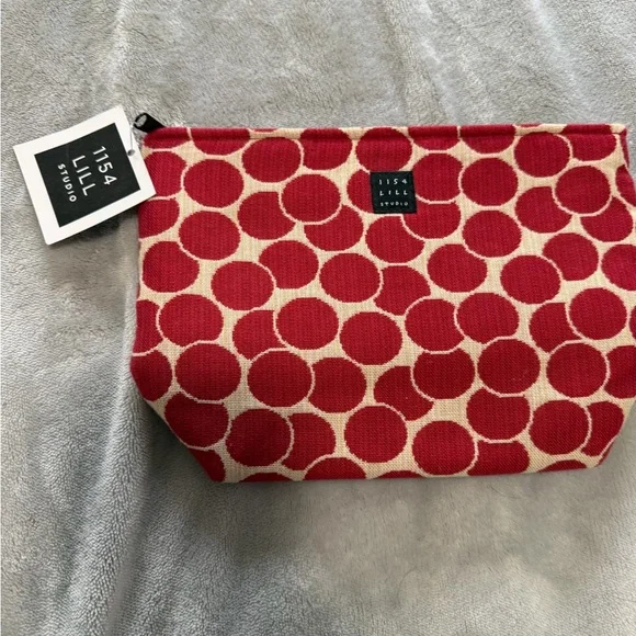 1154 Lill Studio Red Dot Canvas Cosmetic Pouch - Picture 2 of 6